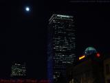Dusk Back Bay Towers With Moon, Boston, Massachusetts