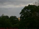 State House Dome Under Clouds Through Boston Common Trees