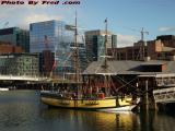Boston Tea Party Ship in Winter Afternoon Sun