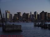 Downtown Boston in Gloaming Light Across the Harbor