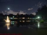 Nightscape With Moon Rising Over a Fountain, Plantation