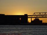 Sunset Through a Parking Garage, from East Boston