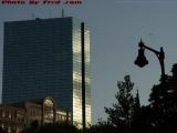 John Hancock Reflections with Silhouette and Jet, Boston