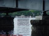 MIT Sailing Pavilion Framed by the Mass. Ave. Bridge