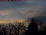 Jet Needle, Bare Trees, Christian Science Plaza, Boston