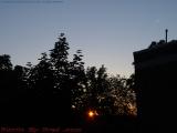 Sun's First Rays, With Jet Streak, Medford, Mass.