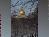 Massachusetts State House Over Wintered Boston Commons