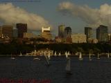 Late Afternoon Sun, Sails and Clouds, Boston Skyline