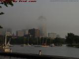 Community Boating With Low Clouds, Boston Esplanade
