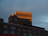 Kendall Square Clock in Sunset Light, Cambridge, Mass.
