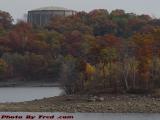 Water Tower in Fall Foliage Over Breeds Pond, Lynn, Mass.