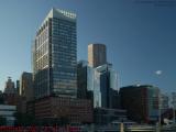 Boston's Water Facing Front Backlit by Late Afternoon Sun