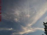 Jet Streak and Crescent Moon Over Chelsea, Massachusetts