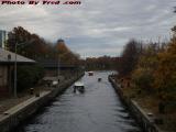Charles River Dam Canal Under Cloudy Autumn Skies, Boston