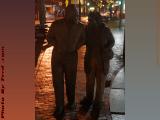 Stone Couple in Available Holiday Light, Davis Square