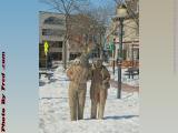 Frozen Couple Trying to Find Spring in the Snow, Davis Sq.