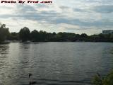 Charles River Above Eliot Bridge With Unsettled Sky