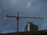 Dalton Street Crane Standing Under Heavy Skies, Boston