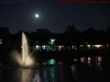 Rising Moon Over Lake Fountain Perspective, Plantation