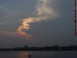 Sunset Sky Over MIT Perspective, Charles River, Boston