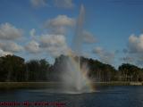 Plantation Pointe Fountain Projecting a Rainbow